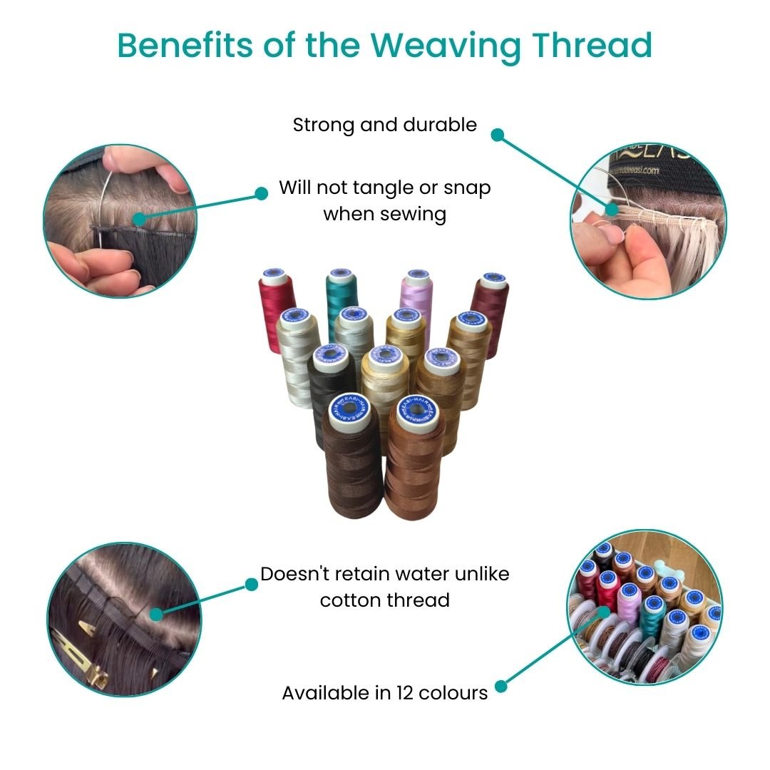 bonded nylon thread for hair extension weaving weft tools